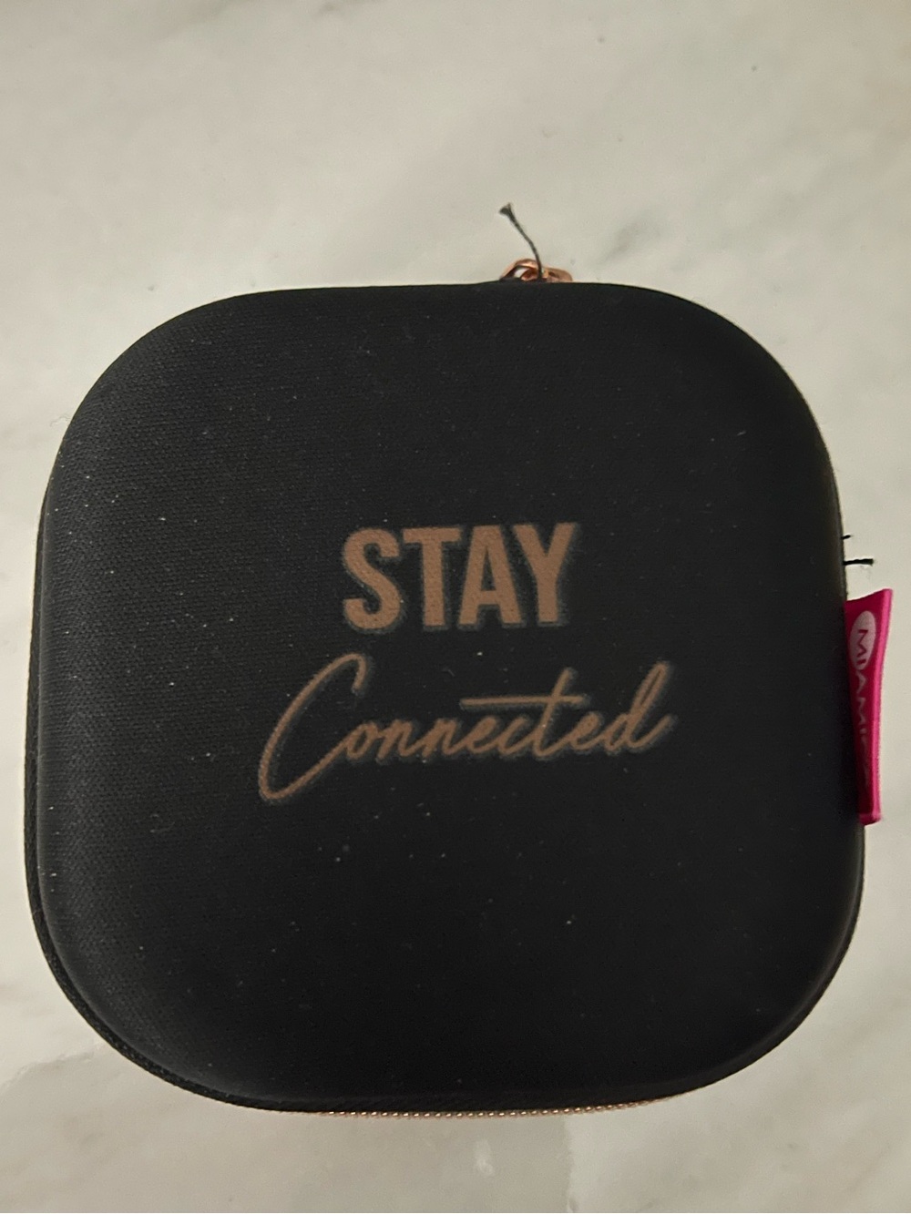 Miamica Stay Connected Black Zip Tech Organizer Case